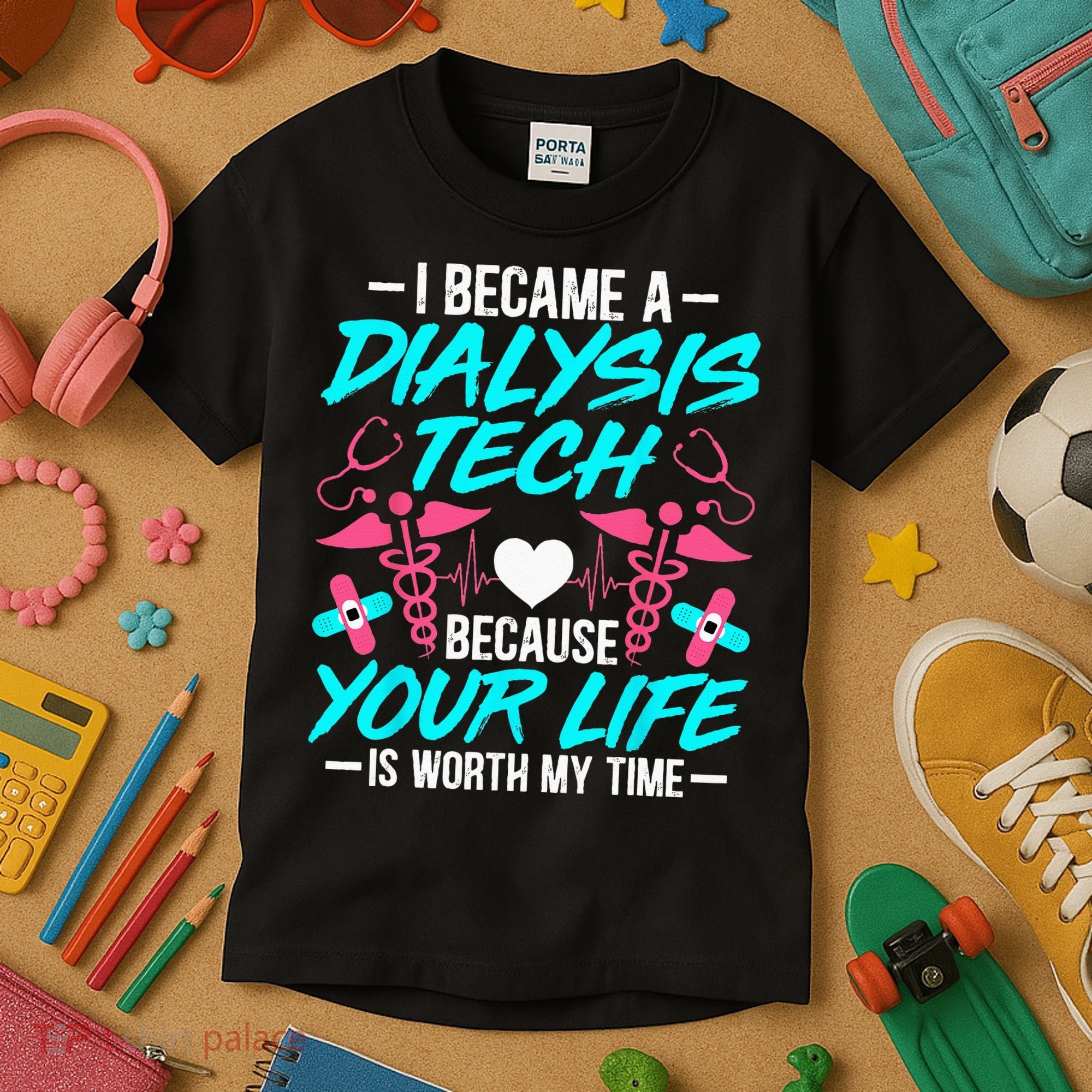 I Became A Dialysis Technician Hemodialysis Nephrology Tech Kids T-Shirt