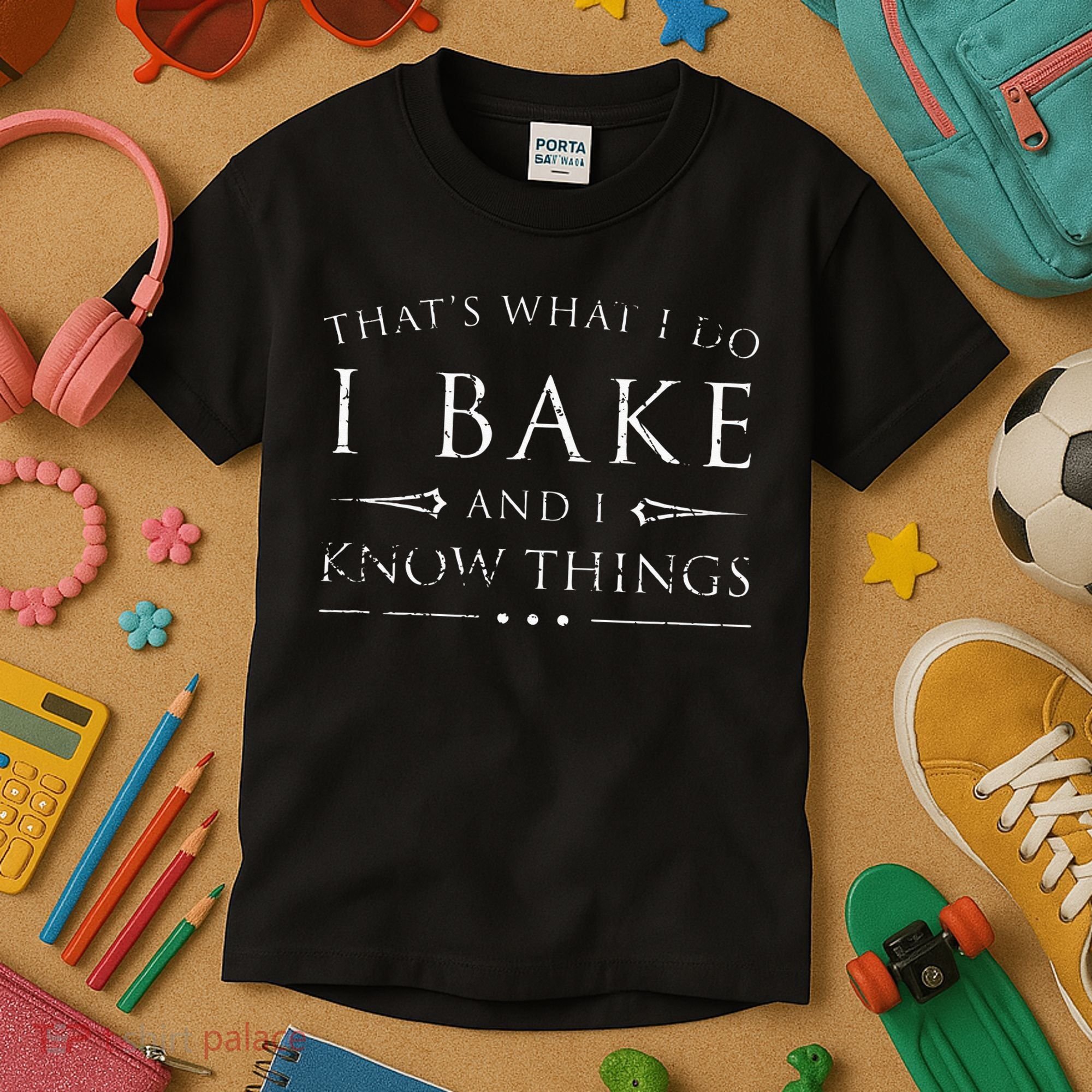I Bake And I Know Things  Funny Baker Baking Gift Kids T-Shirt