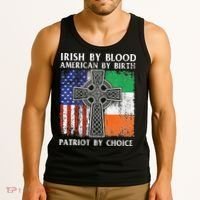 Irish By Blood American By Birth Patriot By Choice Ireland Tank Top thumb 3