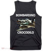 Italian Brainrot Bombardino Crocodilo Tank Top thumb 0