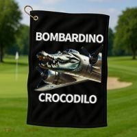 Italian Brainrot Bombardino Crocodilo Golf Towel thumb 1