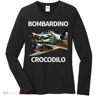 Italian Brainrot Bombardino Crocodilo Women's Long Sleeve Shirt