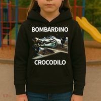 Italian Brainrot Bombardino Crocodilo Kids Hoodie thumb 3
