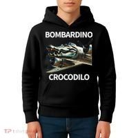 Italian Brainrot Bombardino Crocodilo Kids Hoodie thumb 4