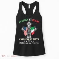 Italian By Blood American By Birth Patriot By Choice Cool Women's Tank Top thumb 0