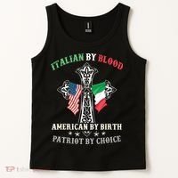 Italian By Blood American By Birth Patriot By Choice Cool Tank Top thumb 2