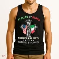 Italian By Blood American By Birth Patriot By Choice Cool Tank Top thumb 3