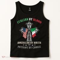 Italian By Blood American By Birth Patriot By Choice Cool Tank Top thumb 2