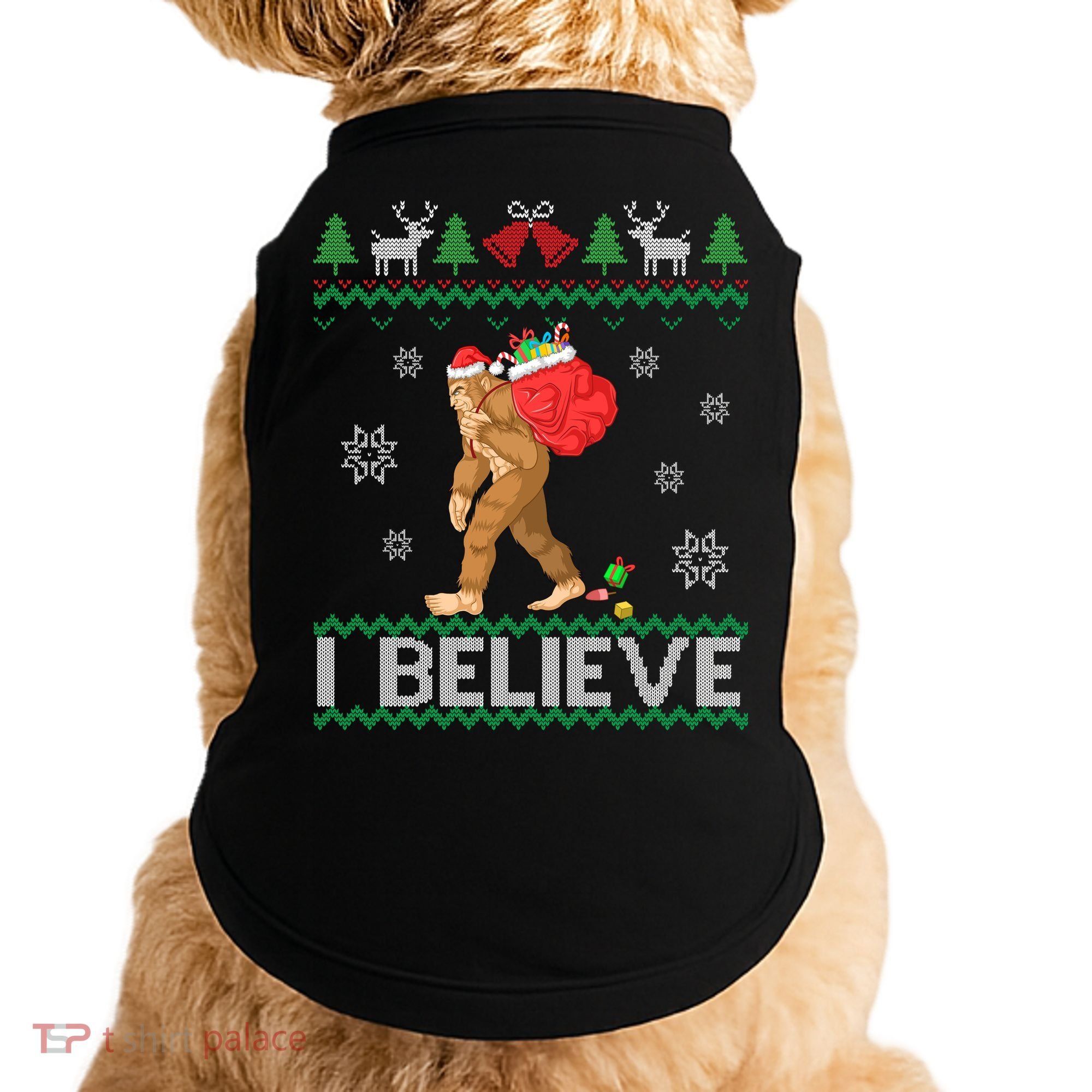 I Believe Bigfoot Christmas Doggie Tank