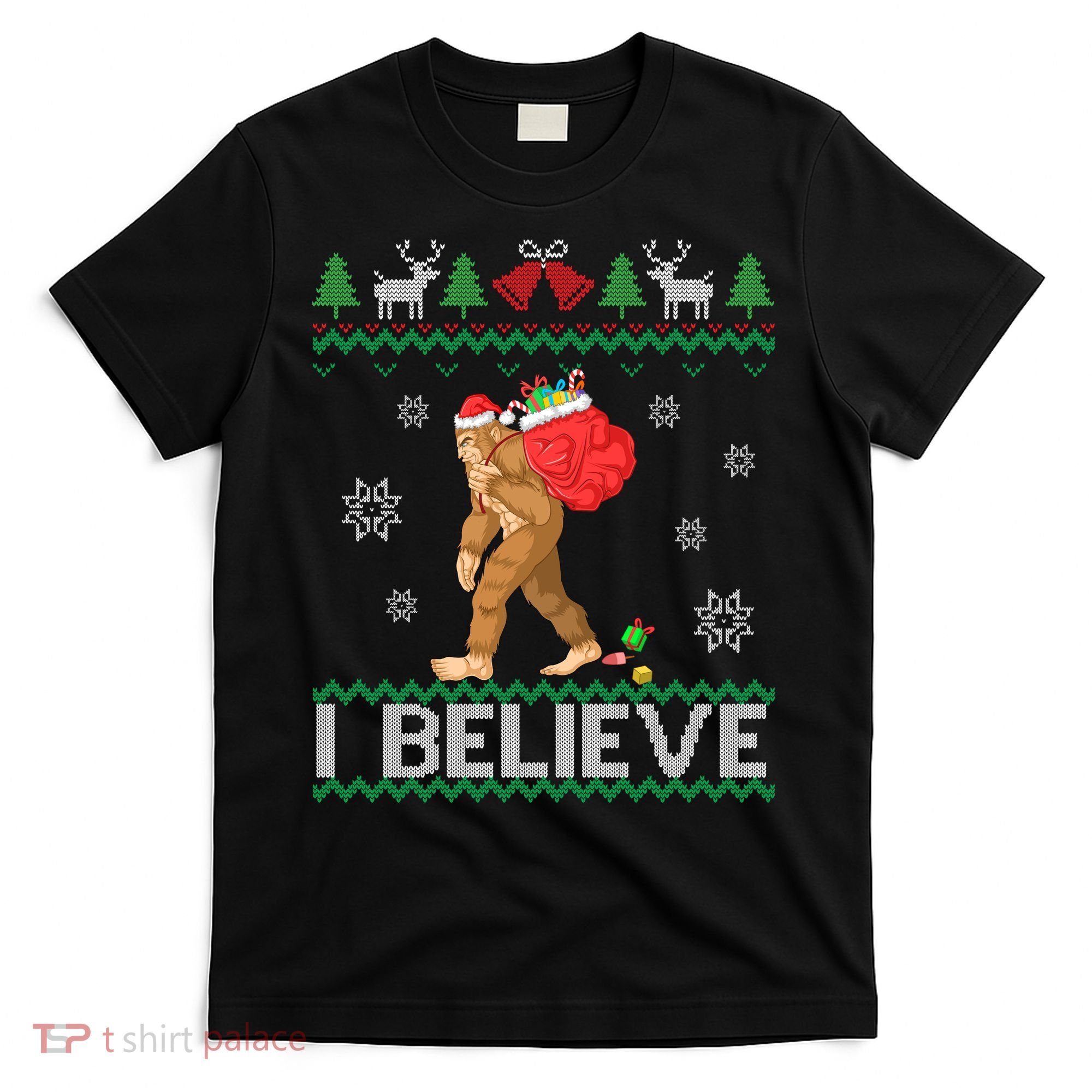 I Believe Bigfoot Christmas T-Shirt