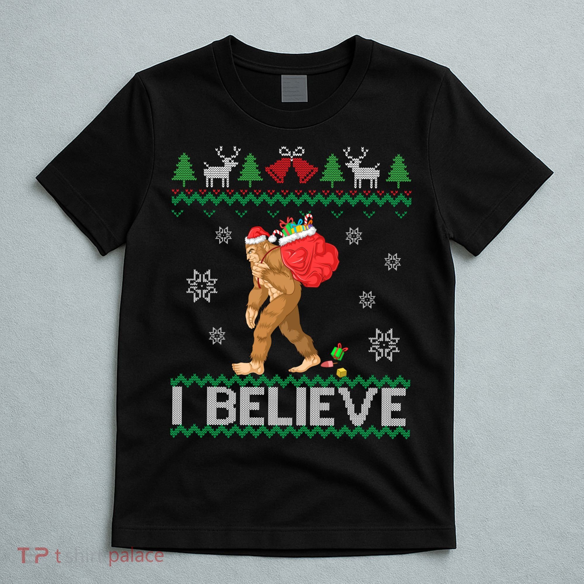 I Believe Bigfoot Christmas T-Shirt