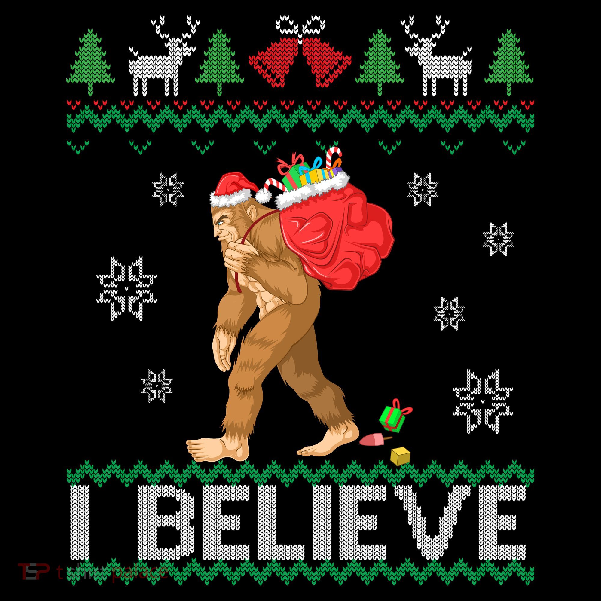 I Believe Bigfoot Christmas Women's Hoodie