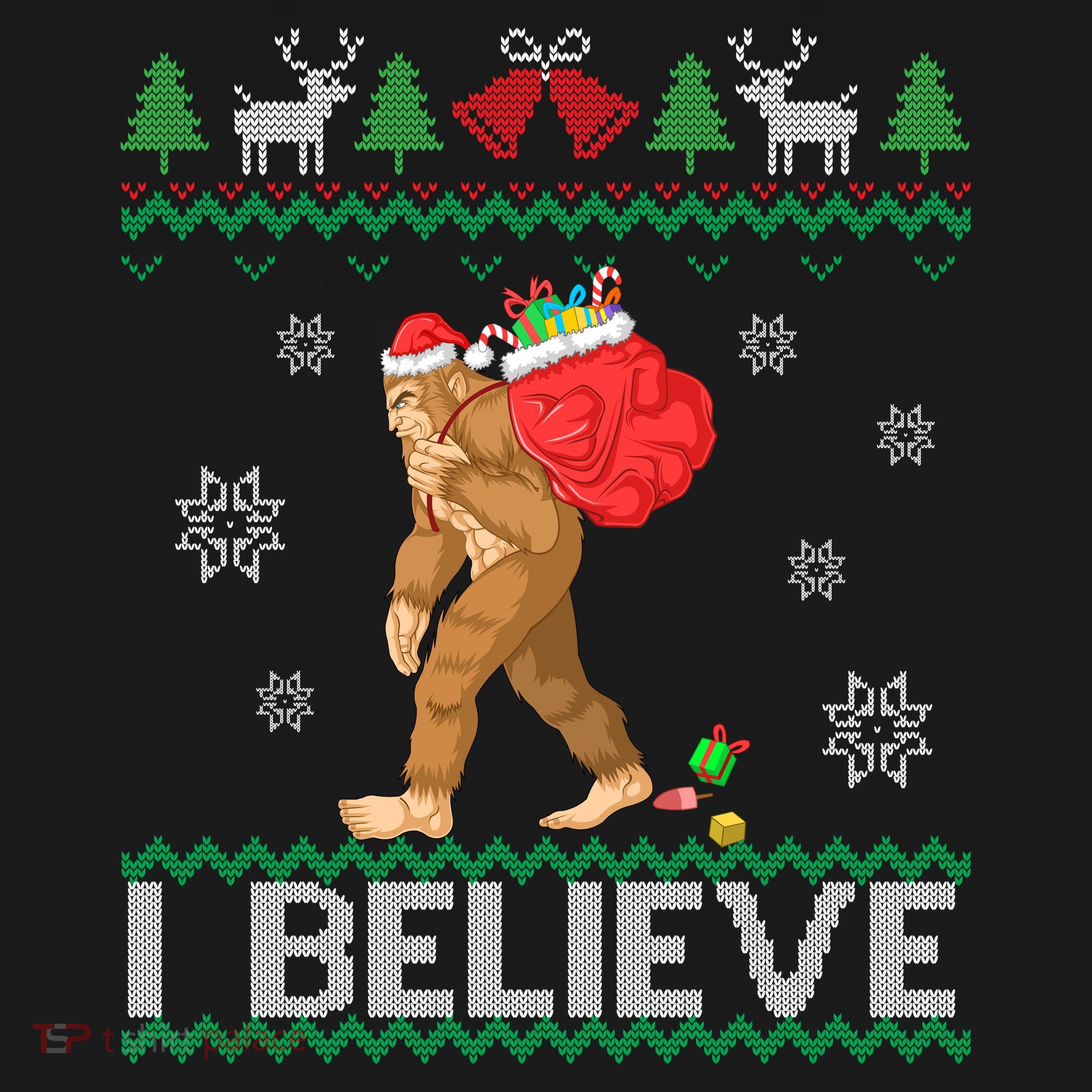 I Believe Bigfoot Christmas Baby Bodysuit