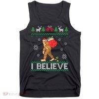 I Believe Bigfoot Christmas Tank Top thumb 0