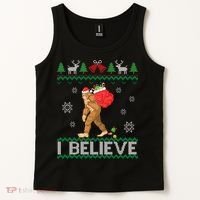 I Believe Bigfoot Christmas Tank Top thumb 2