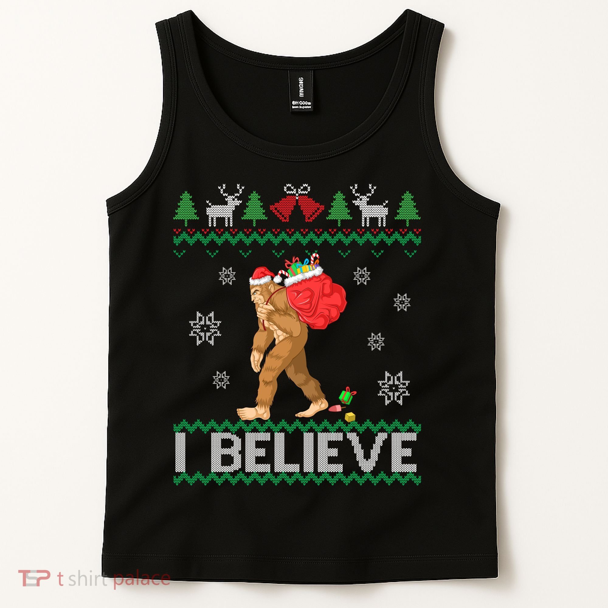 I Believe Bigfoot Christmas Tank Top