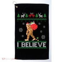 I Believe Bigfoot Christmas Golf Towel thumb 0