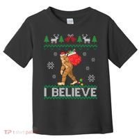 I Believe Bigfoot Christmas Toddler T-Shirt thumb 0