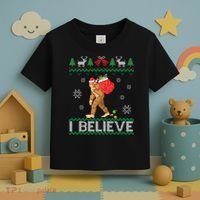 I Believe Bigfoot Christmas Toddler T-Shirt thumb 3