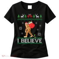 I Believe Bigfoot Christmas Women's T-Shirt thumb 0