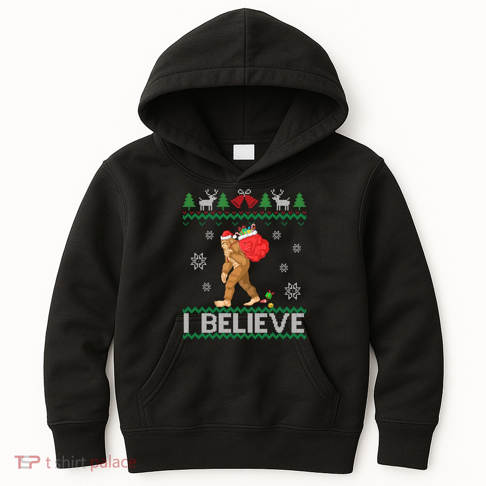 I Believe Bigfoot Christmas Kids Hoodie