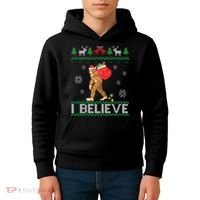 I Believe Bigfoot Christmas Kids Hoodie thumb 4