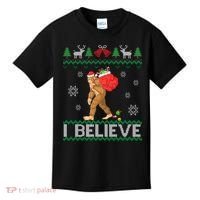 I Believe Bigfoot Christmas Kids T-Shirt thumb 0