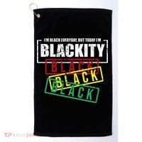 I'm Blackity Black African American Black Power Golf Towel thumb 0