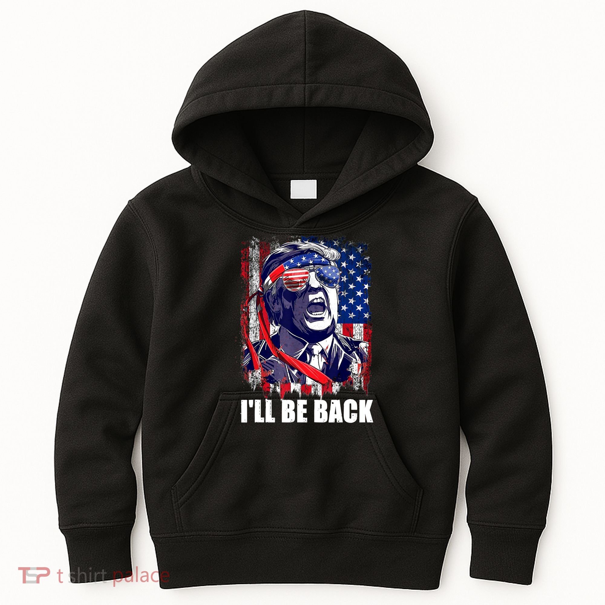 I'll Be Back Trump Make American Great Again, Trump 2024 Kids Hoodie