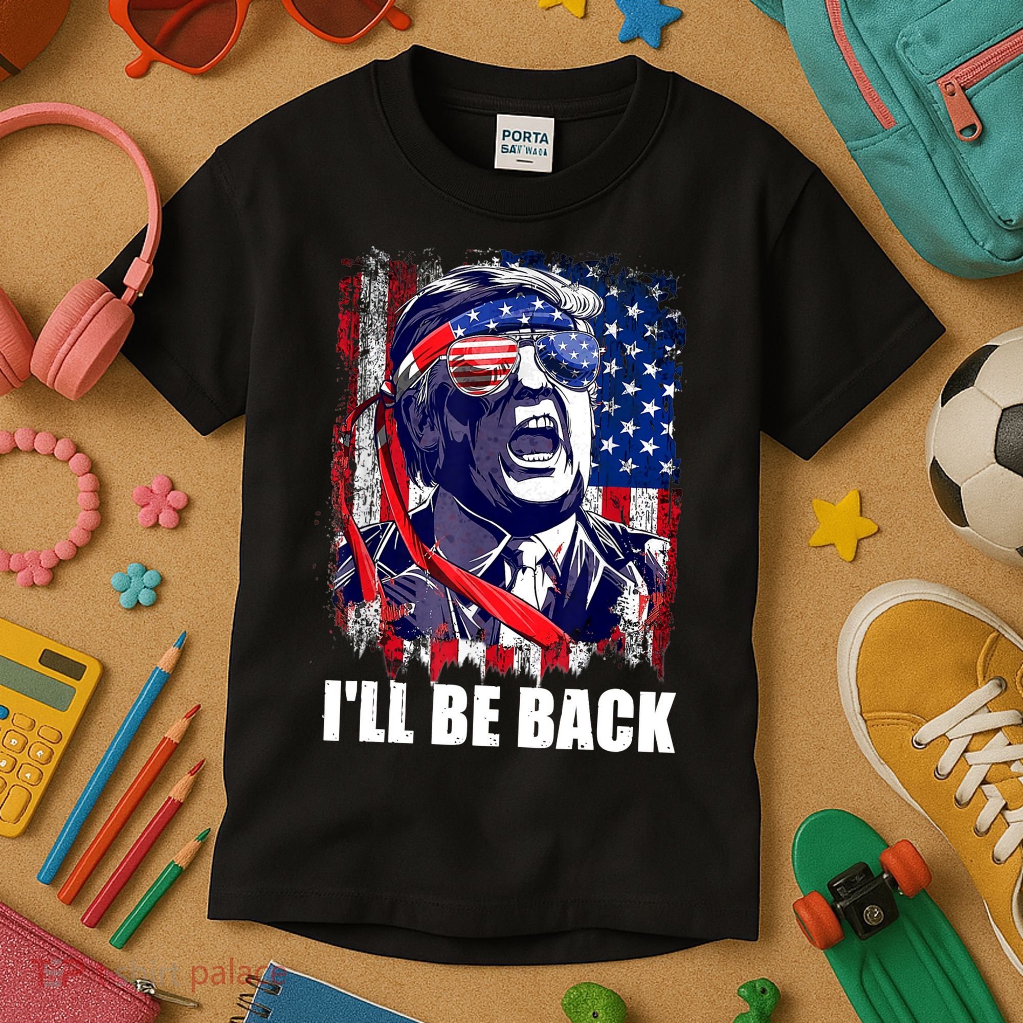 I'll Be Back Trump Make American Great Again, Trump 2024 Kids T-Shirt