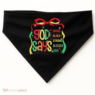 Intelligent Black Beautiful Coquette Bow Juneteenth 1865 USA-Made Doggie Bandana