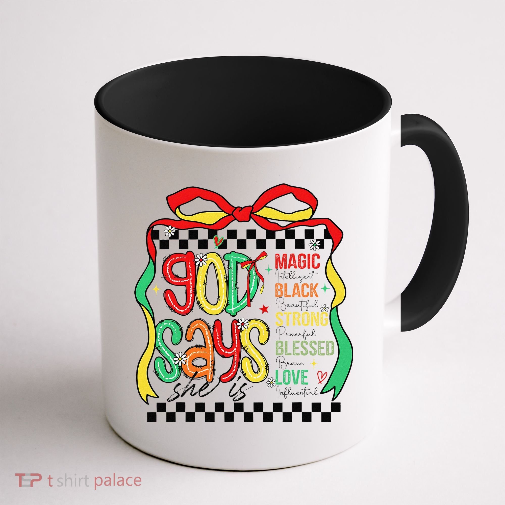 Intelligent Black Beautiful Coquette Bow Juneteenth 1865 Coffee Mug