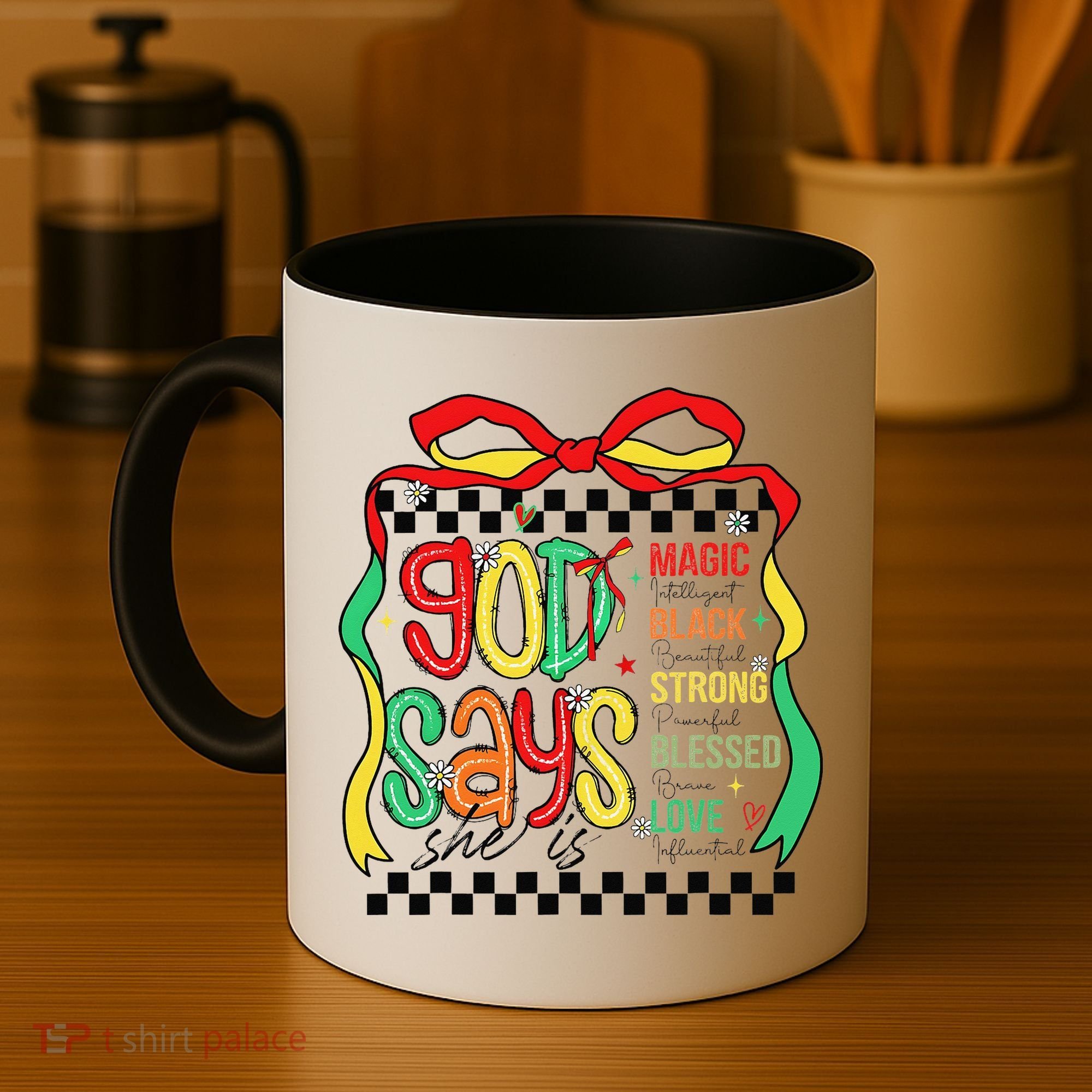 Intelligent Black Beautiful Coquette Bow Juneteenth 1865 Coffee Mug
