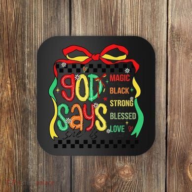 Intelligent Black Beautiful Coquette Bow Juneteenth 1865 Coaster