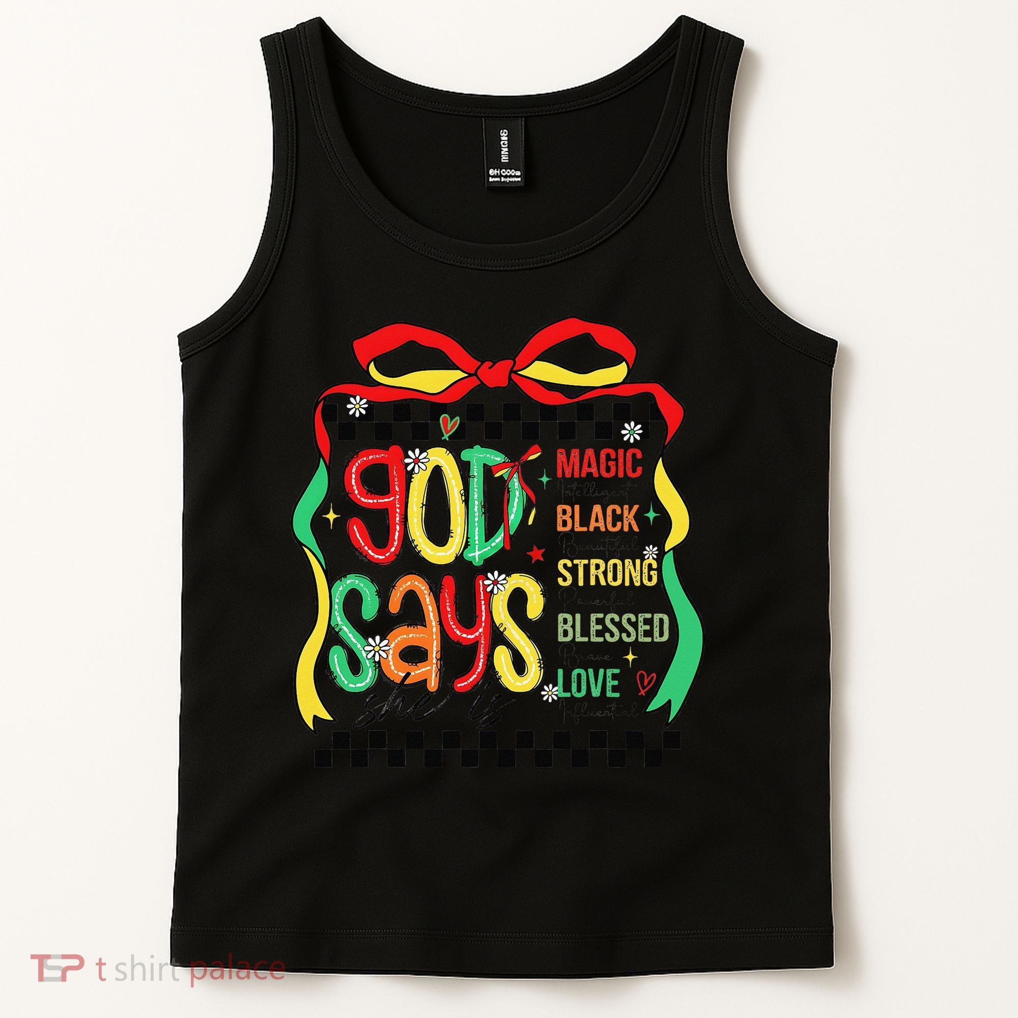 Intelligent Black Beautiful Coquette Bow Juneteenth 1865 Tank Top
