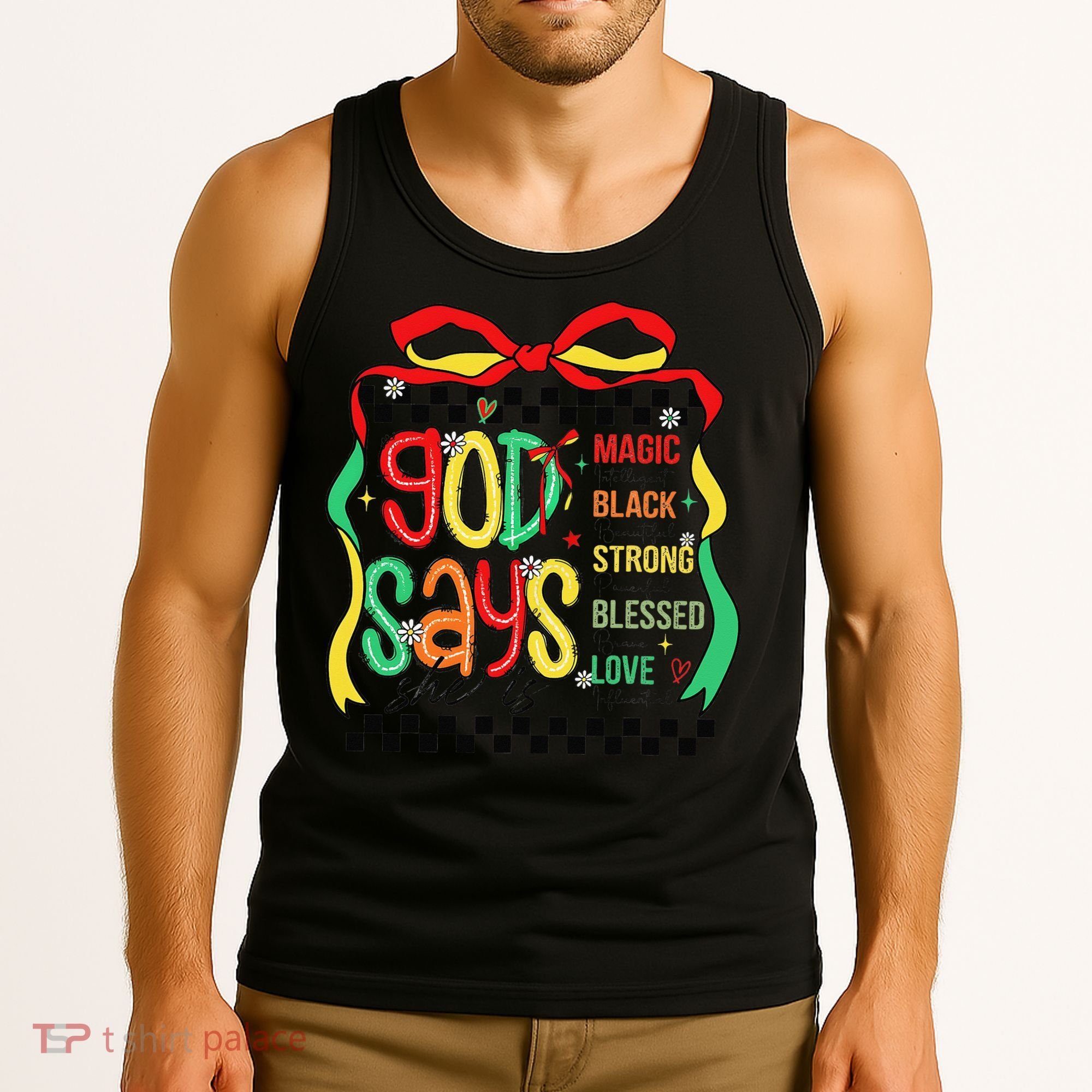 Intelligent Black Beautiful Coquette Bow Juneteenth 1865 Tank Top