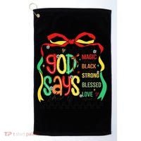 Intelligent Black Beautiful Coquette Bow Juneteenth 1865 Golf Towel thumb 0