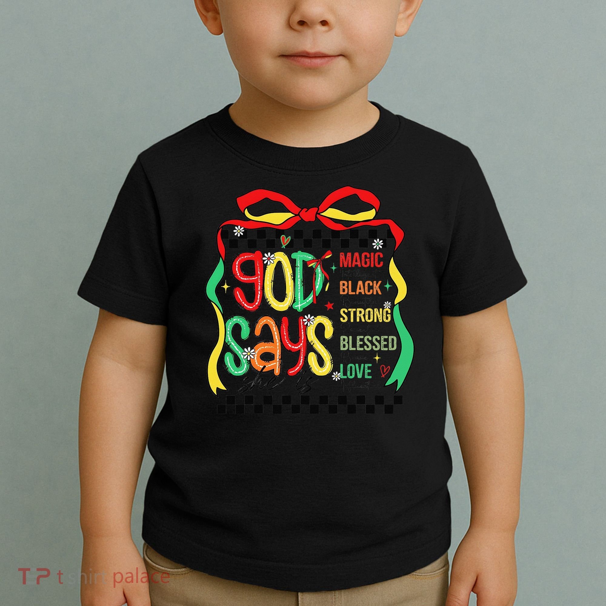 Intelligent Black Beautiful Coquette Bow Juneteenth 1865 Toddler T-Shirt