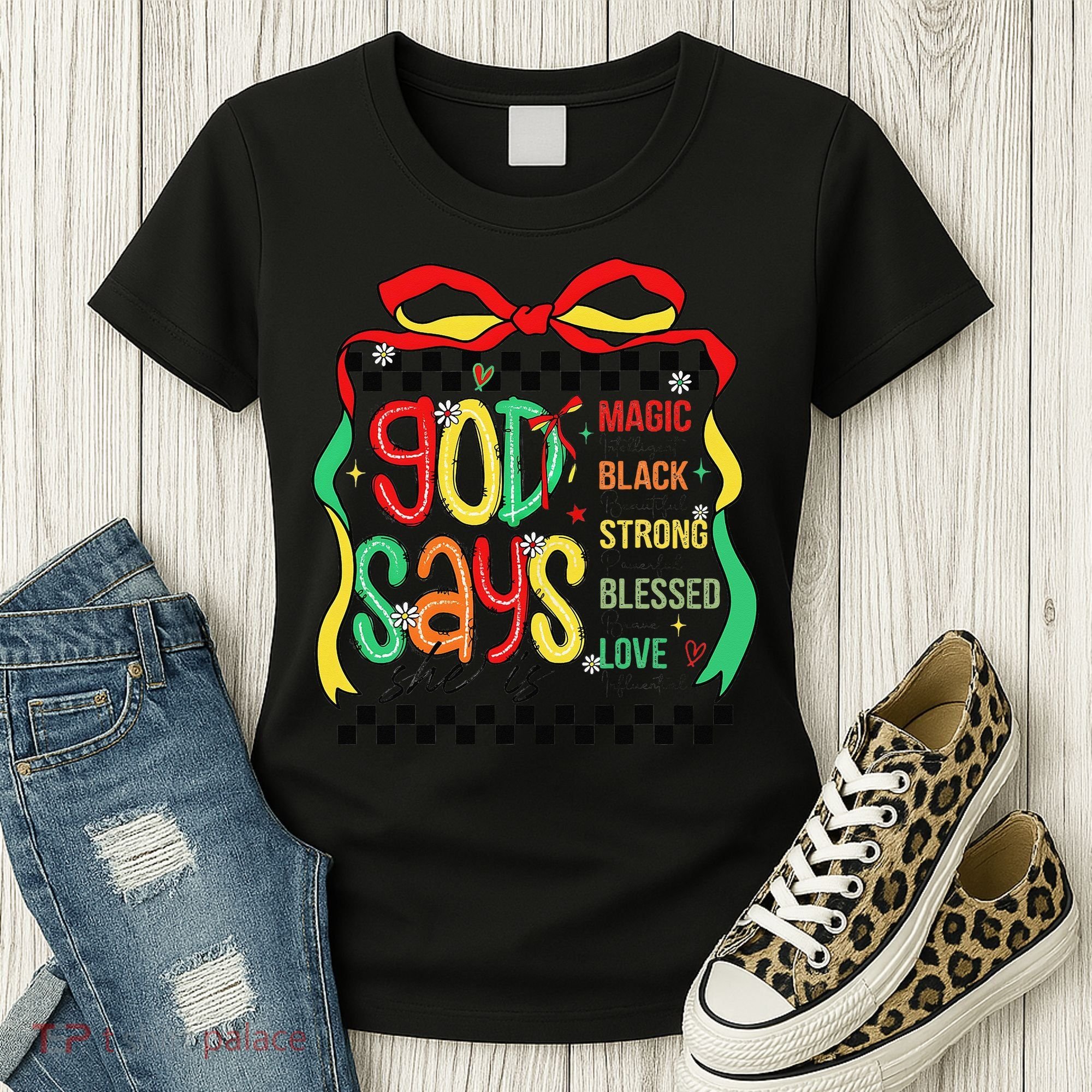 Intelligent Black Beautiful Coquette Bow Juneteenth 1865 Women's T-Shirt