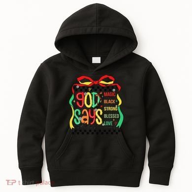 Intelligent Black Beautiful Coquette Bow Juneteenth 1865 Kids Hoodie