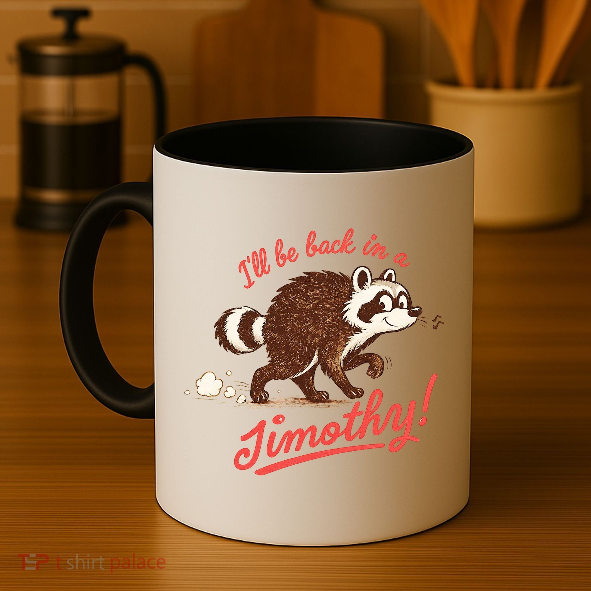 I'll Be Back In A Jimothy Raccoon Coffee Mug