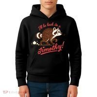 I'll Be Back In A Jimothy Raccoon Kids Hoodie thumb 4