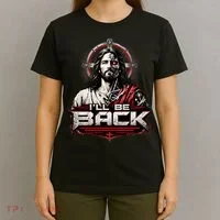 I’ll Be Back Cyber Jesus T-Shirt thumb 4