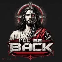 I’ll Be Back Cyber Jesus Bucket Hat thumb 4