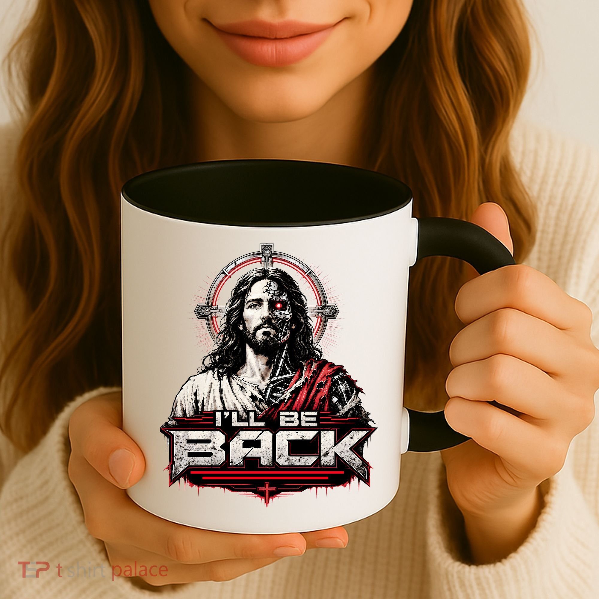 I’ll Be Back Cyber Jesus Coffee Mug