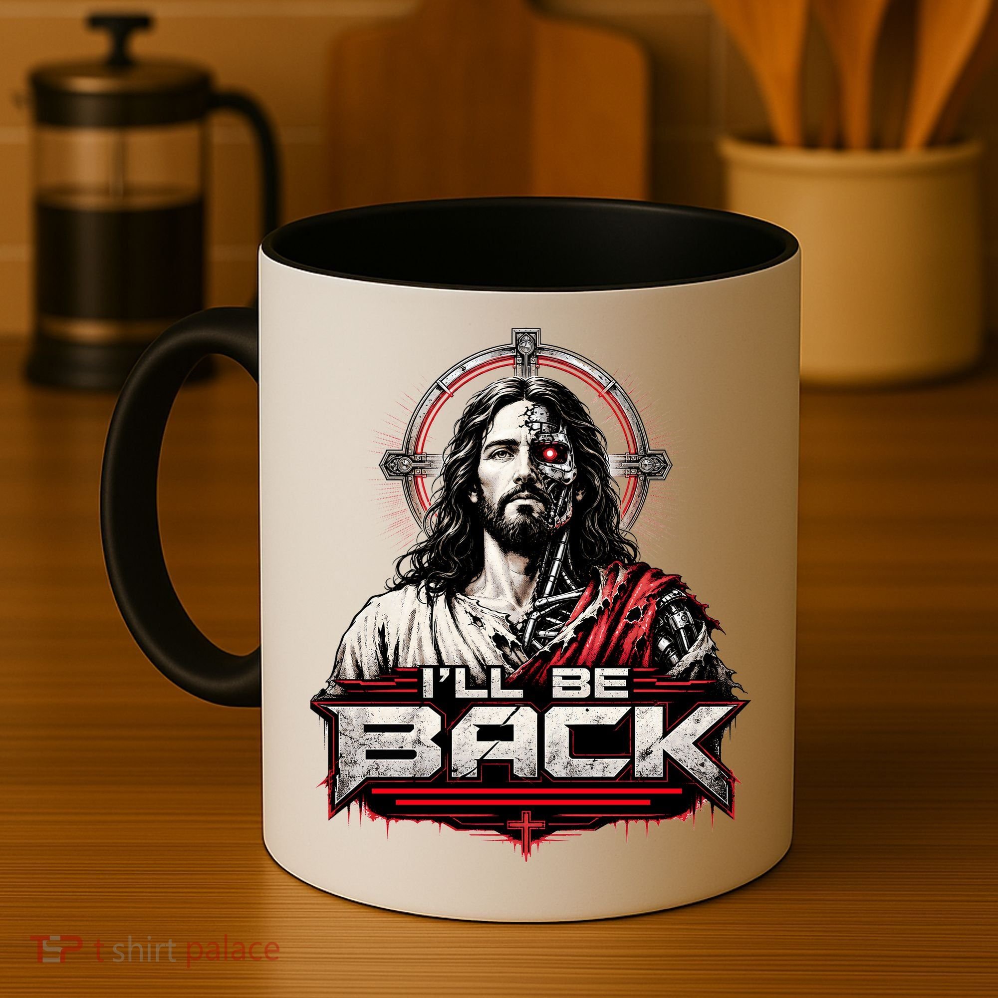 I’ll Be Back Cyber Jesus Coffee Mug