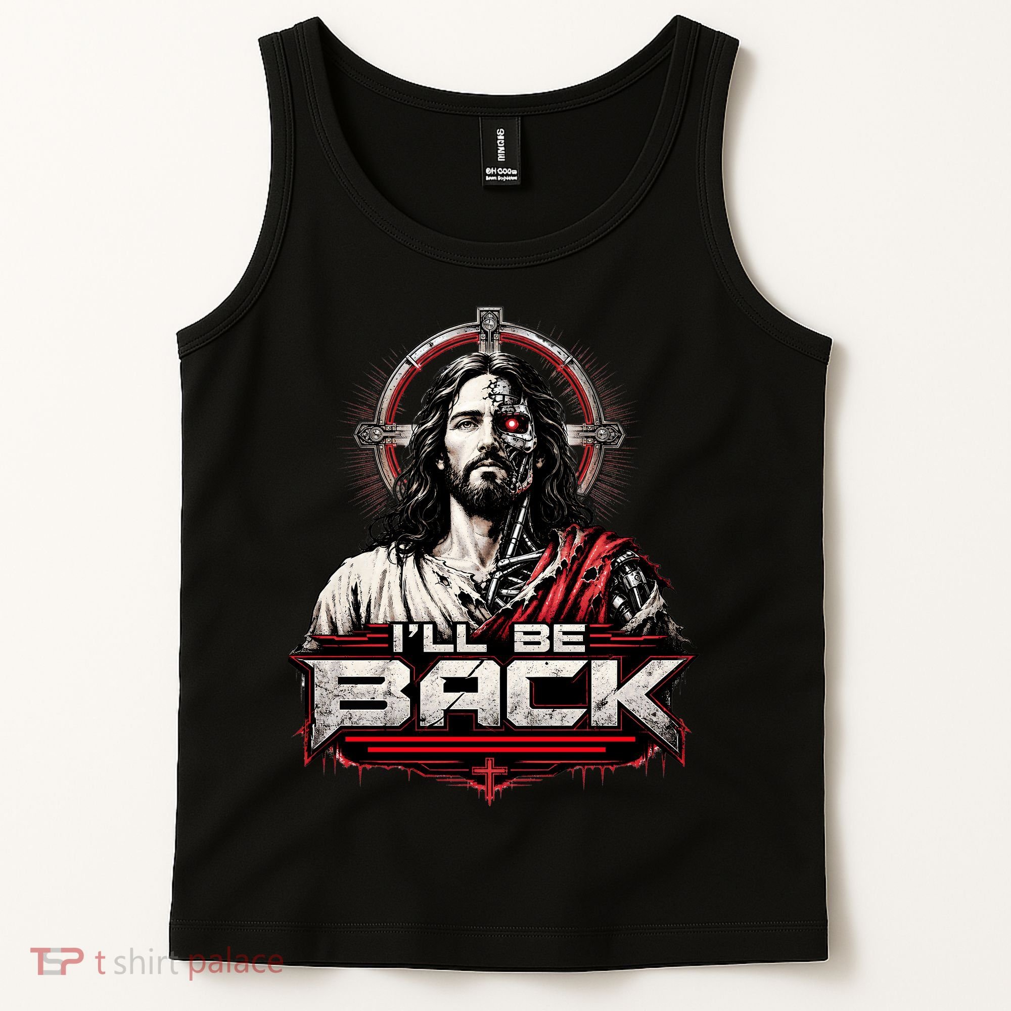 I’ll Be Back Cyber Jesus Tank Top