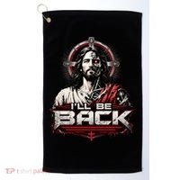 I’ll Be Back Cyber Jesus Golf Towel thumb 0