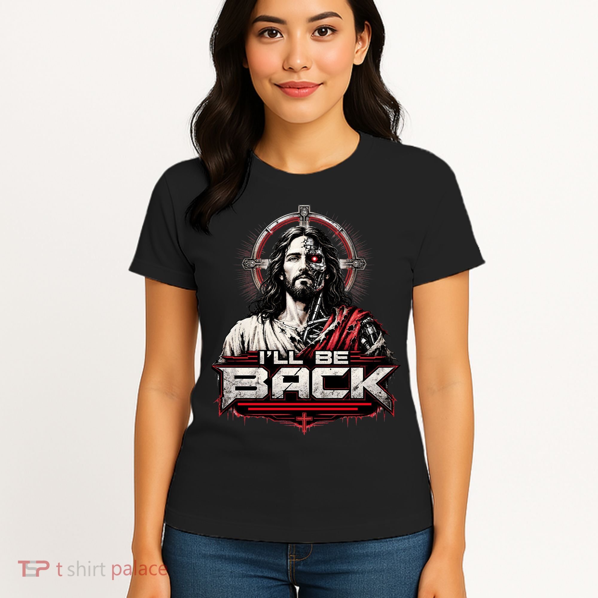 I’ll Be Back Cyber Jesus Women's T-Shirt