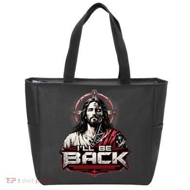 I’ll Be Back Cyber Jesus Tote Bag
